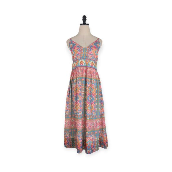 Gretchen Scott Dresses & Skirts - Gretchen Scott Midi Dress S Muli Floral Tropical Colorful Beachy Sundress Resort